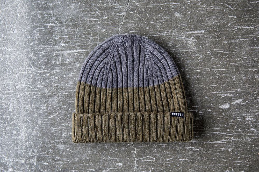 NOBULL Watch Cap Beanie - Olive Green And Grey - Ireland (0231HSTYR)